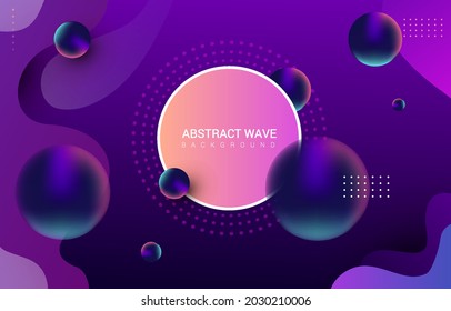 stock vector of abstract purple with black purple balls floated