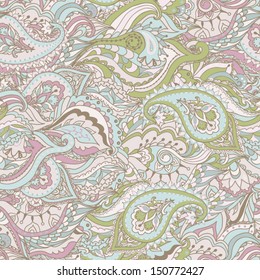 Stock vector abstract seamless paisley pattern in oriental style. Seamless pattern can be used for wallpapers, pattern fills, web page backgrounds,surface textures.
