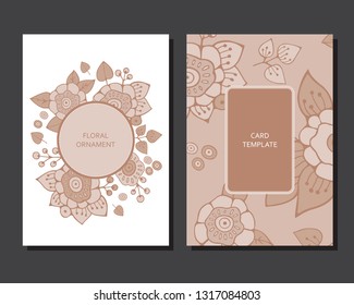 stock vector abstract set of design card or banner template. floral style