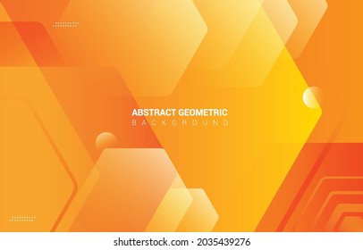 stock vector of Abtract Geometric Hexagonal Gradient Orange Background for banner or social media element