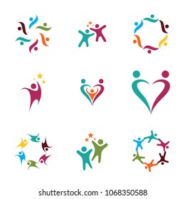 stock vector adoption and community care charity logo