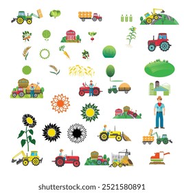 stock vector agricultural background of fam icons the emblem of the agricultural complex-for-commercial advertising-crops