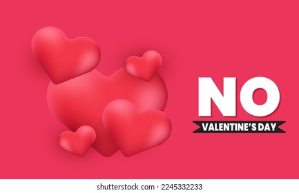 stock vector anti valentines day emblem no love red background