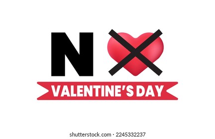 stock vector anti valentines day emblem no love background