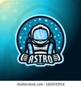 stock vector astrounot mascot. logo, badge, esport logo, and emblem with modern illustration concept style.