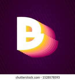 stock vector B retro bold alphabet retro typeface letter, abstract logo icon design template for business corporate. minimalistic concept logo design.