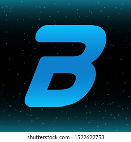stock vector B technology italic bold letter, futuristic abstract logo icon design template for business corporate. minimalistic concept logo design.