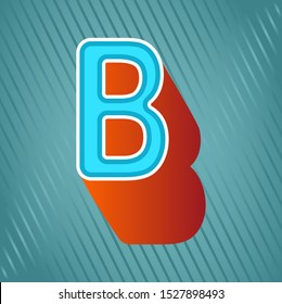 stock vector B vintage 3D alphabet. retro typeface letter, abstract logo icon design template for business corporate. minimalistic concept logo design.