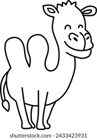 Vector de stock de bebé camello sonriendo