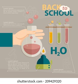 stock vector back to school chemistry infographic for your design