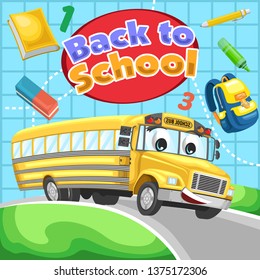 stock vector back to school concept with school supplies