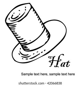 Stock vector background illustration card cylinder hat drawing
