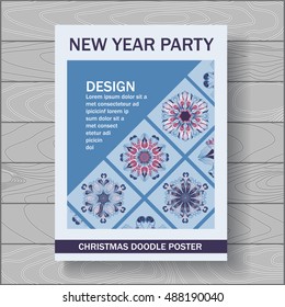 stock vector background. template for card, cover, poster. hand draw pattern with mandala. winter poster