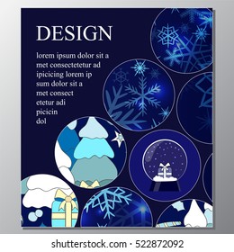 stock vector background. template for card, cover, poster.  doodle christmas pattern 