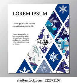 stock vector background. template for card, cover, poster.  doodle christmas pattern 