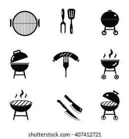 stock vector barbecue restaurant party family dinner summer picnic food symbols flat design template illustration