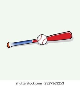 stock vector baseball bat and ball design