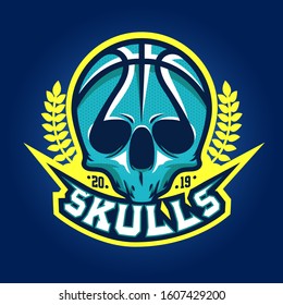 Stock Vector Basketball Emblem Skull Head Stock Vector (Royalty Free ...