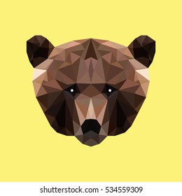 stock vector bear's face with polygonal style 