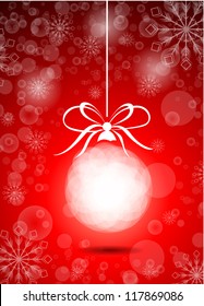 Stock vector beautiful christmas red ball illustration christmas card