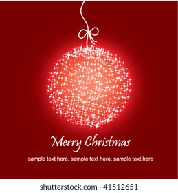 Stock vector beautiful christmas red ball illustration christmas card