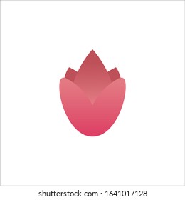 Stock Vector Beautiful Red Rose Lily Flower Blossom Petal for Aromatherapy Spa Business Logo Design