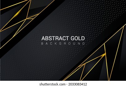 stock vector of Black Gold  Abstract Triangle Background for banner or social media element