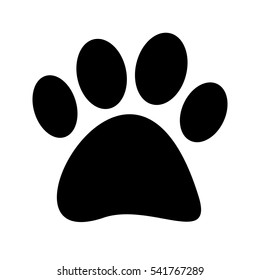 Stock Vector Black paw print on a white background