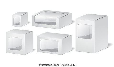 stock vector box with transparent plastic window. design for packing. mock up