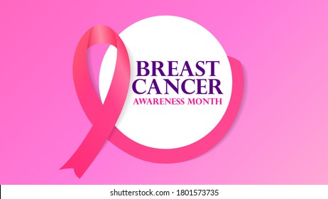 stock vector breast cancer awareness month poster background round circle concept minimalis pink ribbon bow
