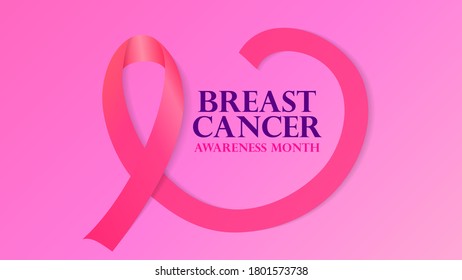 stock vector breast cancer awareness month poster background concept minimalis pink ribbon bow