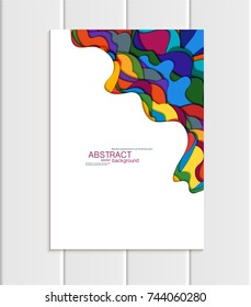 Stock vector brochure A4 or A5 format in abstract style. Design business templates with round, uneven multicolored shapes on white background for printed materials, design element, cover, wallpaper