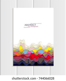 Stock vector brochure A4 or A5 format in abstract style. Design business templates with round, uneven multicolored shapes white background for printed materials, design element, card, cover, wallpaper