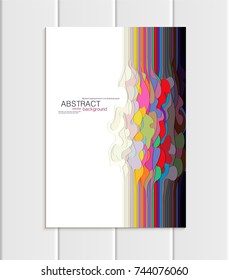Stock vector brochure A4 or A5 format in abstract style. Design business templates with round, uneven multicolored shapes white backgrounds for printed material, design element, card, cover, wallpaper