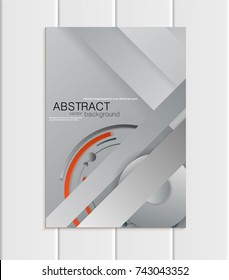 Stock vector brochure A5 or A4 format material design style. Design business templates with abstract red and black round shapes gray background for printed material element web site, cover, wallpaper