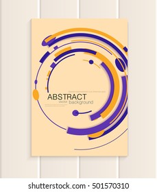 Stock vector brochure in abstract style. Design business templates with brown yellow, purple rectangular shapes on beige background for printed materials, elements, web sites, cards, covers, wallpaper