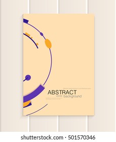 Stock vector brochure in abstract style. Design business templates with brown yellow, purple rectangular shapes on beige background for printed materials, elements, web sites, cards, covers, wallpaper