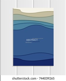 Stock vector brochure in abstract style. Design business templates with round, uneven blue shapes on white backgrounds for printed materials, elements, web sites, cards, covers, wallpaper