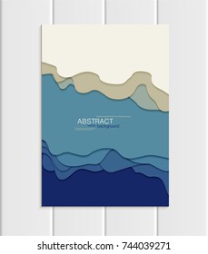 Stock vector brochure in abstract style. Design business templates with round, uneven blue shapes on white backgrounds for printed materials, elements, web sites, cards, covers, wallpaper