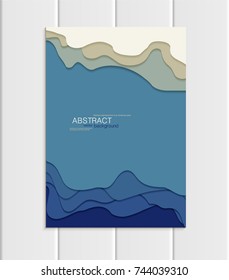 Stock vector brochure in abstract style. Design business templates with round, uneven blue shapes on white backgrounds for printed materials, elements, web sites, cards, covers, wallpaper