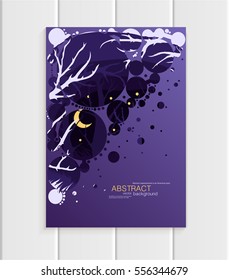 Stock vector brochure design business template abstract nature element unusual landscape ecology abstract circles violet background for printed materials, greeting card, cover, corporate identity