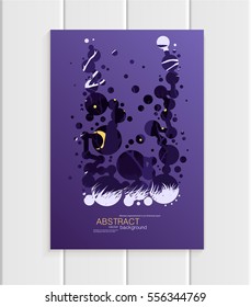 Stock vector brochure design business template abstract nature element unusual landscape ecology abstract circles violet background for printed materials, greeting card, cover, corporate identity