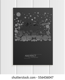 Stock vector brochure design business template nature design trees, full moon element unusual landscape abstract circles black background printed materials, greeting card, cover, corporate identity