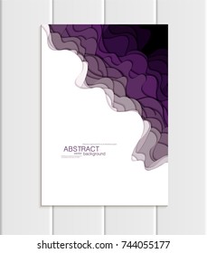 Stock vector brochures in abstract style. Design business templates with round, uneven violet shapes on white backgrounds for printed materials, elements, web sites, cards, covers, wallpaper