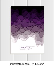 Stock vector brochures in abstract style. Design business templates with round, uneven violet shapes on white backgrounds for printed materials, elements, web sites, cards, covers, wallpaper