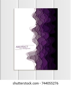 Stock vector brochures in abstract style. Design business templates with round, uneven violet shapes on white backgrounds for printed materials, elements, web sites, cards, covers, wallpaper