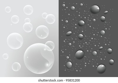 Stock vector bubbles and drops