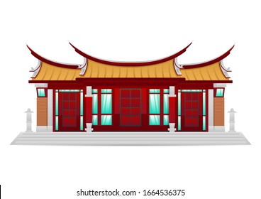 stock vector of buddhist monastery. house of worship, buildings and landmarks, architectural concept flat vector illustration