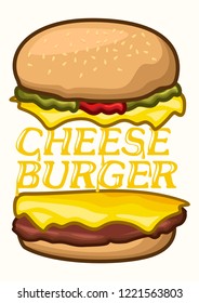 stock vector burger logo and font, emblem, badge, patch object graphic illustration