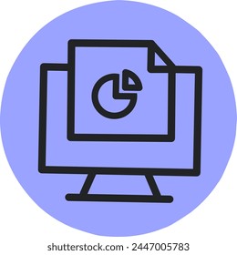 stock vector business graphic display icon